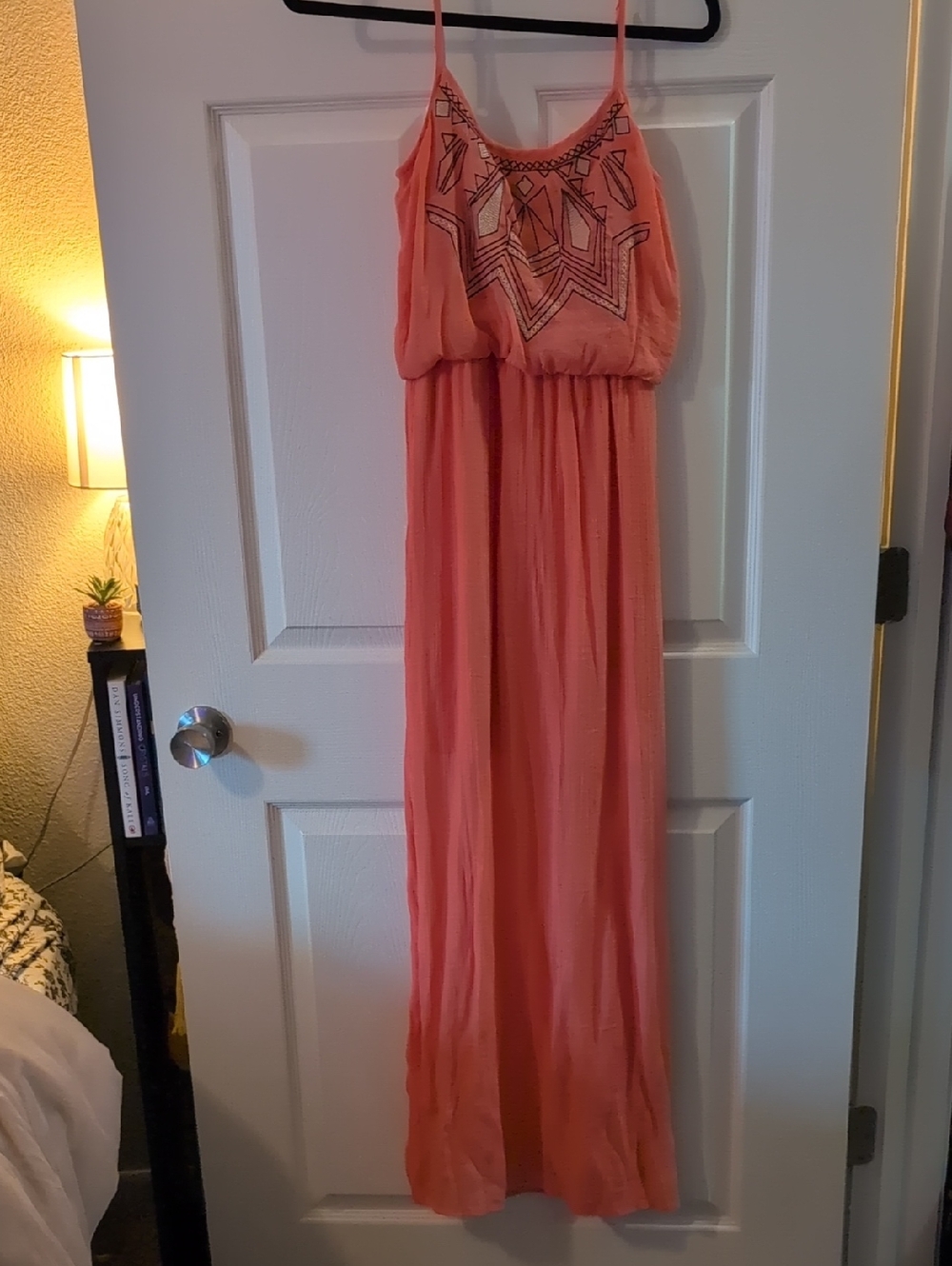 BCBGeneration Coral Maxi Dress with Beaded Neckline